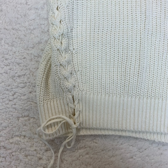 Bebe Women’s Lace Up Detail Crew Neck Sweater - Picture 3 of 6